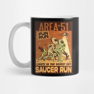 Funny Area 51 Fun Run - Lights in the Desert Sky Saucer Run Mug